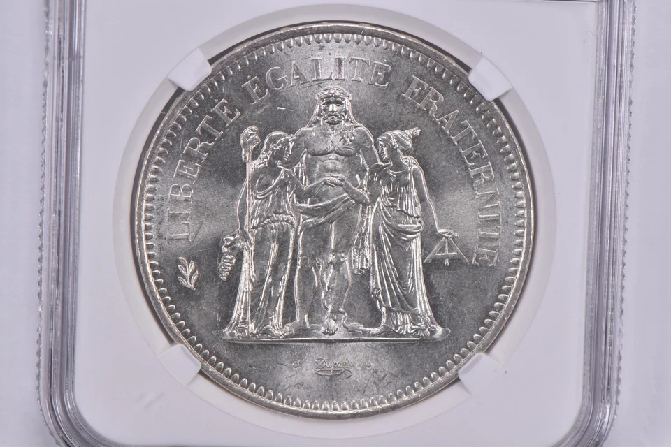 1978 France 50 Francs Silver MS64 NGC Brown Label *5727 - Image 3 of 4