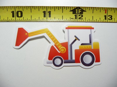 CARTOON LEFT FRONT END LOADER DECAL STICKER HEAVY EQUIPMENT CONSTRUCTION