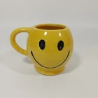 1970s McCoy Pottery Yellow Smiley Happy Face Mug Cup Hippy Groovy Baby Vtg