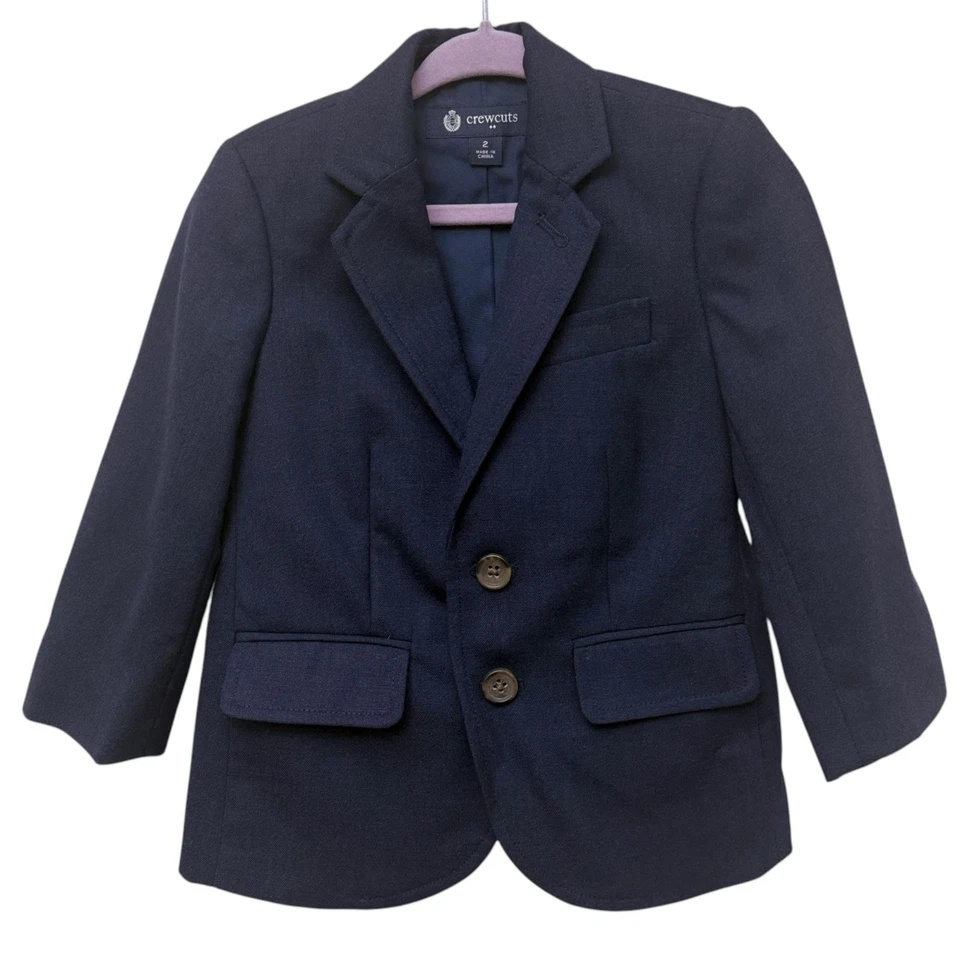 Terno CREWCUTS Meninos Tamanho 2 Criança Azul Marinho Lã Thompson Blazer com Calça - Imagem 2 de 4