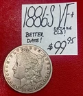 1886-S Morgan Dollar (VF+) Very  Fine Cond! Better Date! Details: Cld. ENN Coins