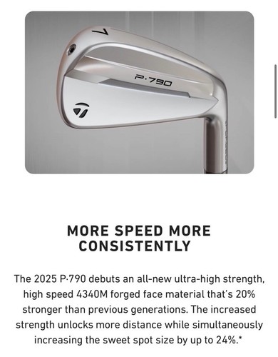 Taylormade P790 (2025) Iron Set 4-PW Stiff Dynamic Gold 105 S300 - Picture 9 of 13