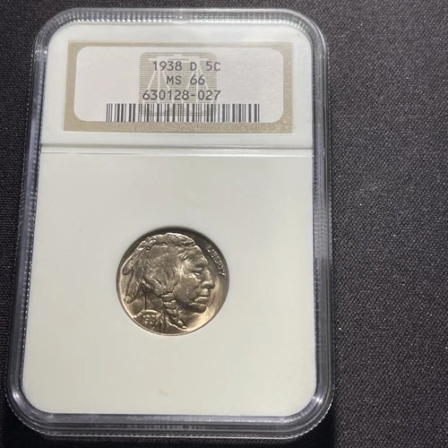 1938 D Buffalo Nickel 5c NGC MS66