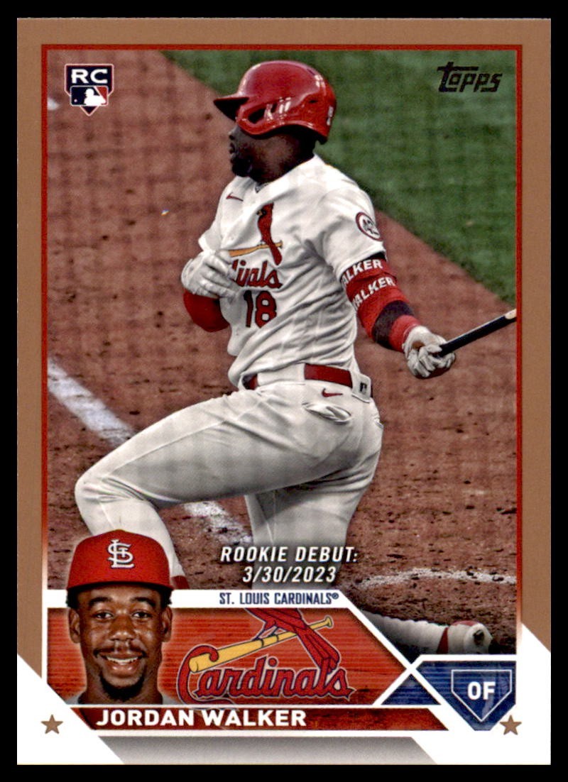 2023 Topps Update Series - Rookie Debut Jordan Walker #US122 Gold /2023 (RC)