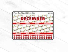 1012-4C December 8.5X11 Monthly View Planner Stickers.