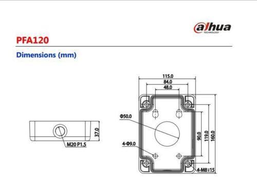Aluminum PFA120 Water-proof Junction Box Wall Mount White Bracket For Cam - Picture 2 of 2