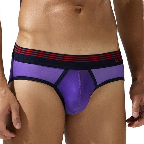 Men's Gradient Briefs Underwear Soft Breathable U Convex Comfortable Shorts - Picture 10 of 15