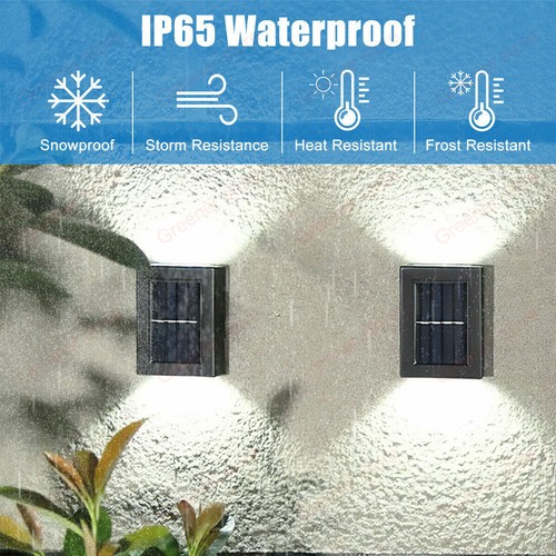 2-10Pcs Solar Powered Up and Down Lights Outdoor Wall Lamp Waterproof Garden - Picture 3 of 16