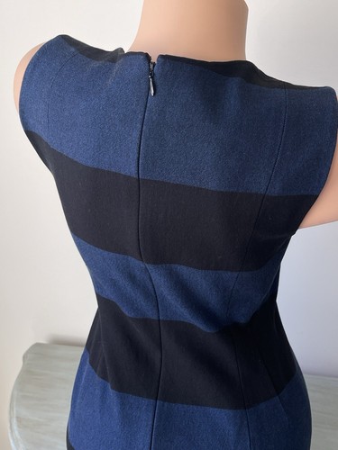 Banana Republic Dress Sloan Rugby Stripe Sheath Royal azure 6P 6 Petite Black - Picture 5 of 9
