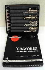 Prang 8 Lg Crayonex Drawing Crayon Am Crayon Co Sandusky Ohio Old Stock New York