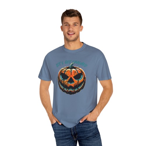 Let's Get Smashed Pumpkin Halloween TShirt, gruselig lustig Kürbis Party T-Shirt - Bild 26 von 26