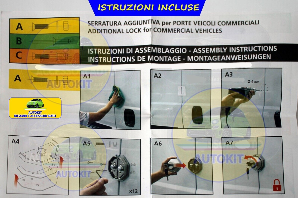 Vigilant, Kit 2 Serrature Aggiuntive Per Porte Veicoli Commerciali - Foto 9