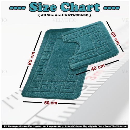 MEMORY LOOP BATH MAT SET PEDESTAL NON SLIP SUPER SOFT TOILET BATHROOM RUG 2PC - Picture 214 of 341