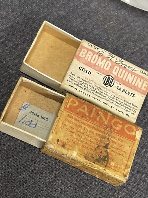 Vintage Rare Paingo & Bromo Quinine Boxes