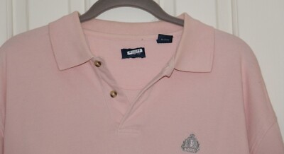 IZOD Men’s Short Sleeve Light Pink 100% Cotton Polo Golf Shirt Size L  #8242