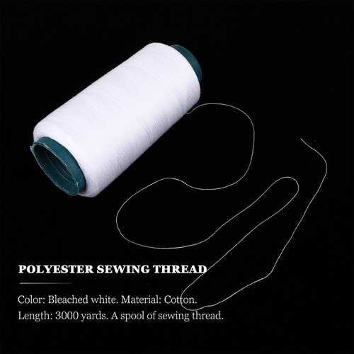 Bleached 3000 Yards Polyester Sewing Thread for Sewing Machine (White) - Picture 6 of 11