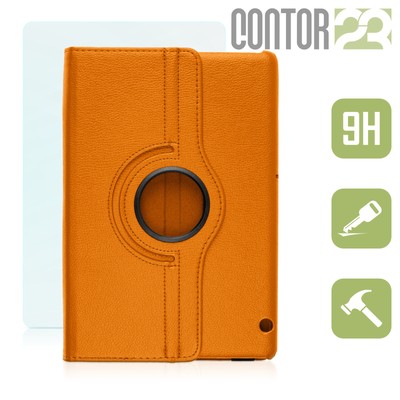 360° Schutzhülle, Tasche, Panzerfolie in ORANGE für 10.1'' Huawei MediaPad T5 10