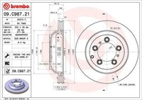 2X Brembo 09.C987.21 Bremsscheibe FüR Porsche