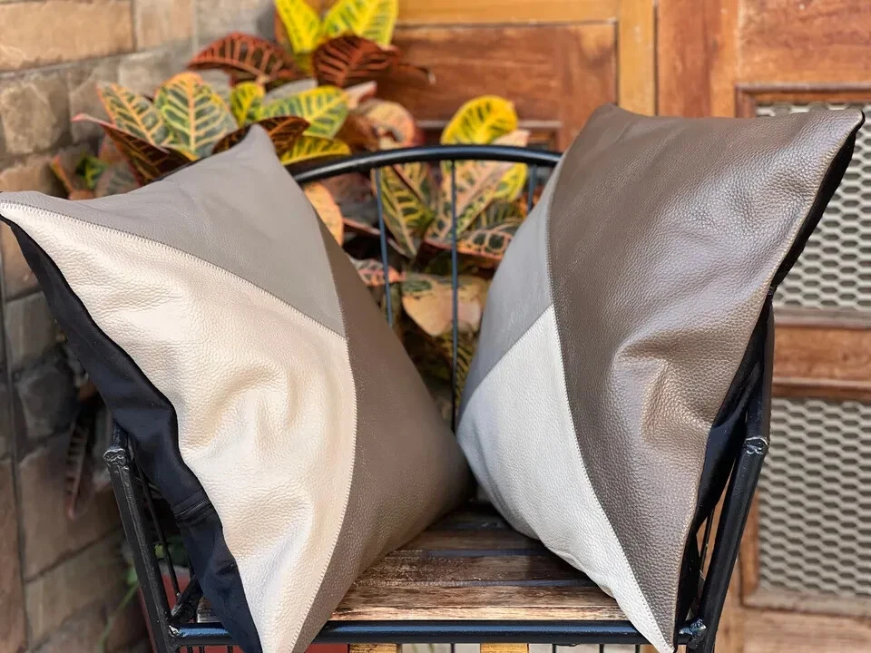 Faux Leather Vintage/Retro Square Home Décor Pillows for sale | eBay