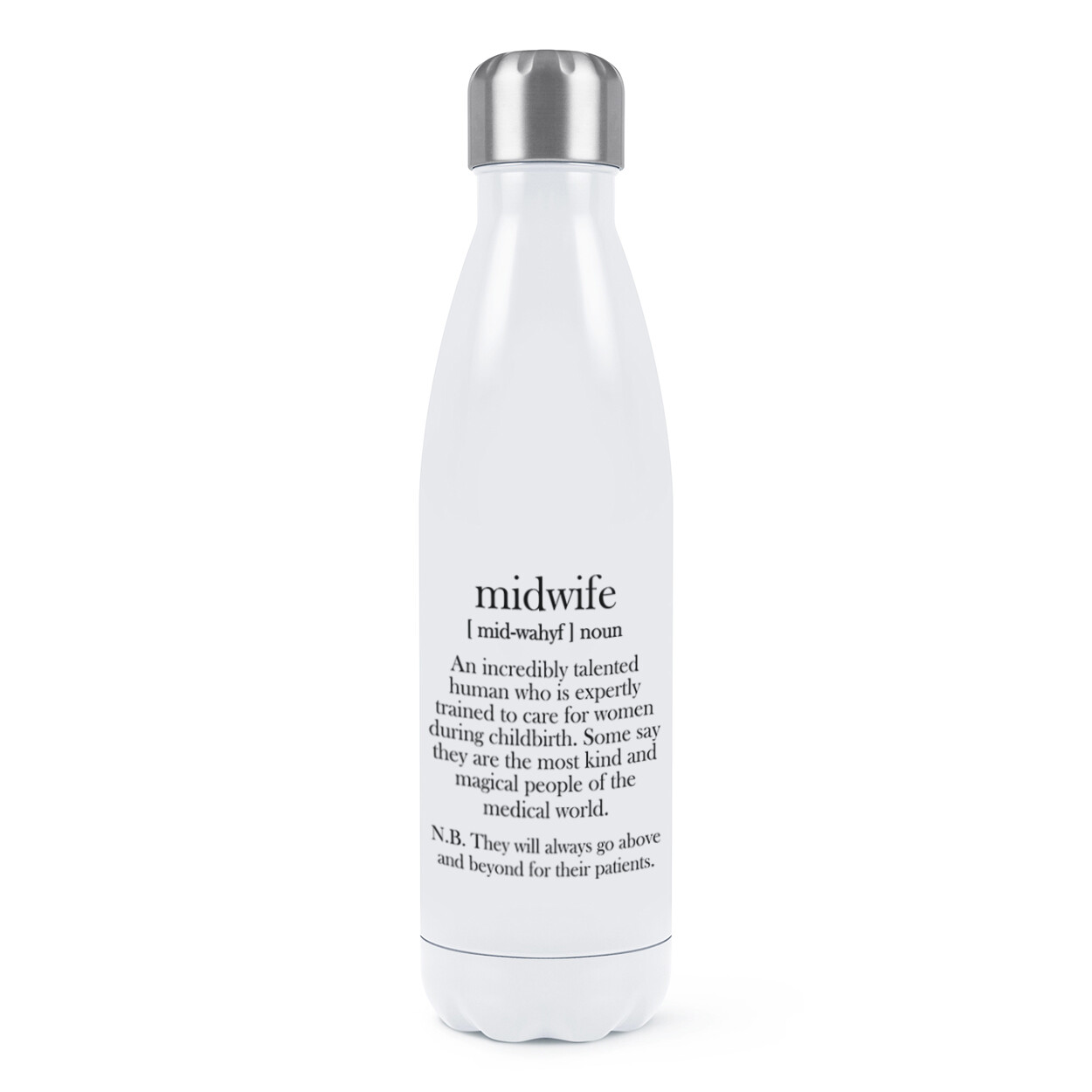 Midwife Definition Double Wall Water Bottle Hospital Thank You Worlds Best