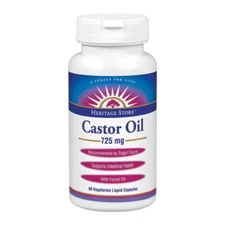Castor Oil 725 mg 60 vcaps By Heritage Store