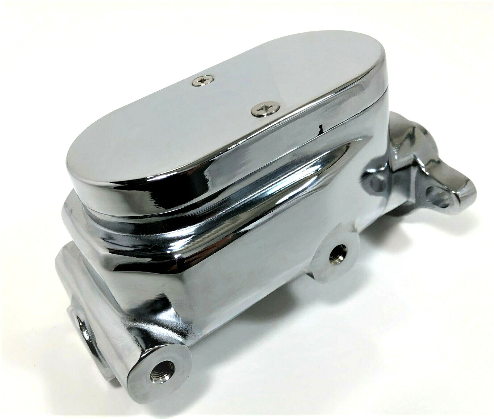 GM Brake Master Cylinder 1" Bore 3/8" Ports Dual Corvette Chrome Flat