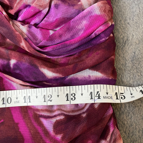 Alfani Top Pullover Womens M Fuchsia Purple Colorful Crisscross Sheer Stretchy - Picture 6 of 11