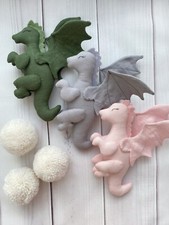 Dragon Textile Toy for Nursery Decor, Crib Baby Mobile, Baby Shower Dragon Gift