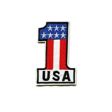 USA Number 1 American Pride Embroidered Iron On Patch DIY Applique