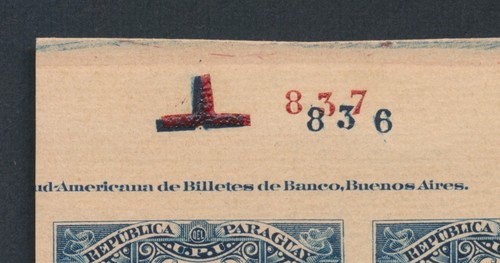 PARAGUAY STAMPS 1905 2 PESOS NATIONAL PALACE ABN COMPANY PROOFS w PLATE NO'S, VF - Picture 11 of 24