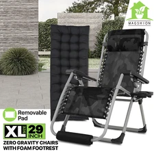 Folding Zero Gravity Chair Patio Recliner Lounge Chaise Outdoor Removable Padded