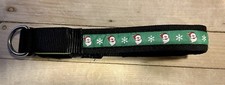 Santa Claus Dog Collar Green Black Christmas Holiday 16 Inch