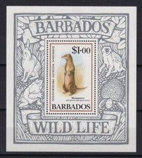 TIMBRE STAMP BLOC ILES BARBADES Y&T#26 MANGOUSTE NEUF**/MNH-MINT 1989 ~E24