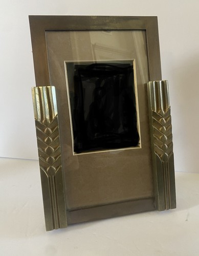Antico grattacielo francese art deco pesante BRONZO foto/cornice WESTON - Foto 2 di 10