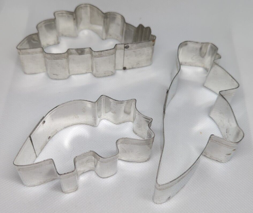 Vintage Dinosaurier Ausstecher ausgeschnitten Metall Set 6 Playdoh Ton Fuchs Run 1985 USA - Bild 9 von 9