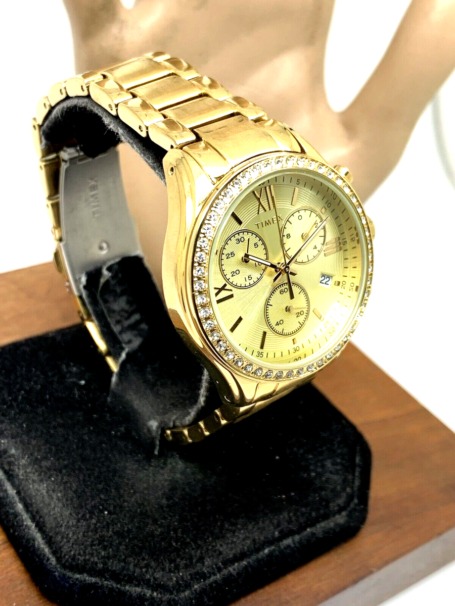 Timex Women's Watch TW2V57800 Quartz Chronograph Gold Dial