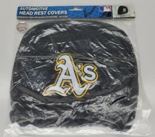 Team ProMark MLB Oakland Athletics TWO Head Rest Covers Official MLB Elastic