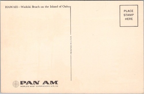 Postal Publicitaria PAN-AM WORLD AIRWAYS Honolulu HAWAII Waikiki Vista Playa - Imagen 2 de 2