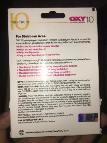 4 Tubes New OXY 10 Acne & Pimple Treatment Maximum Strength 10g - Free Shipping - Picture 3 of 6