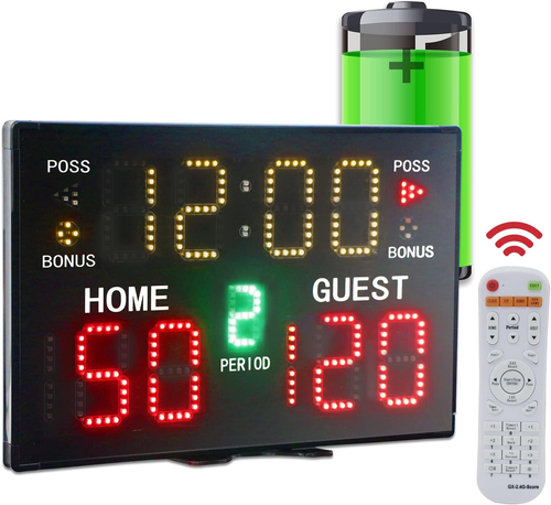 Battery Powered Electronic Basketball Scoreboard Timer Clock with Buzzer, Portab - Picture 10 of 12