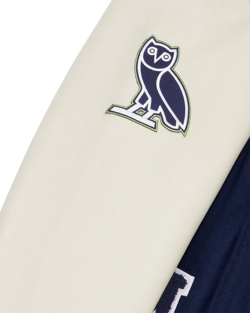 OVO x NFL Seattle Seahawks Leather Sleeve Varsity Jacket - XL - Retail: $898 image 4
