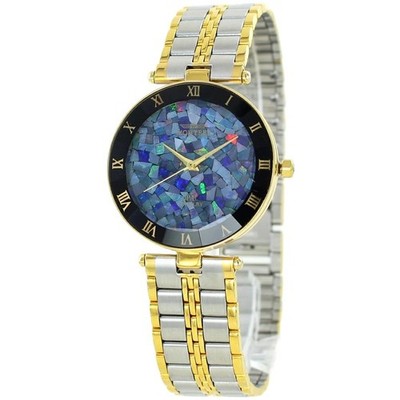 Montres MS-004G Armbanduhr Gold Quarz Natur Opal Zifferblatt Analog Unisex Stahl