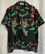 Vintage Hilo Hattie Hawaiian Original Floral Button-Up Tee Short Sleeve USA Made