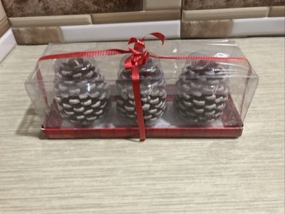 NIB Ashland 3pc Christmas Candle Collection Unscented Pine Cone