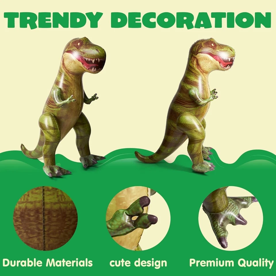 Dinosaurio T-Rex gigante inflable 62 pulgadas, más de 5 pies de alto, decoración de fiesta y juguete de piscina regalo Foto 2 de 4