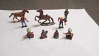 VINTAGE MARX MINIATURE PLAYSET COWBOYS, INDIANS, ARMY MAN & HORSES