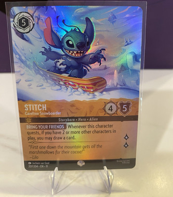 Stitch - Carefree Snowboarder 207/204 Enchanted Foil Lorcana ENG