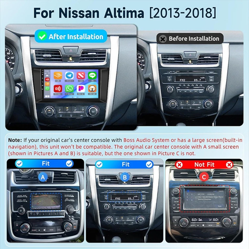 Radio estéreo GPS para automóvil Nissan Altima 2013-2018 2+64G Apple Carplay Android 15 Foto 2 de 4