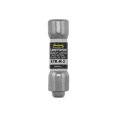 Eaton Bussmann Ktk-R-3 Ul Class Fuse, Cc Class, Fast-Acting, 3A, 600V Ac,