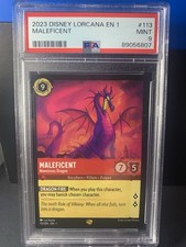 2023 DISNEY LORCANA PSA 9 MALEFICENT MONSTROUS DRAGON 113/204